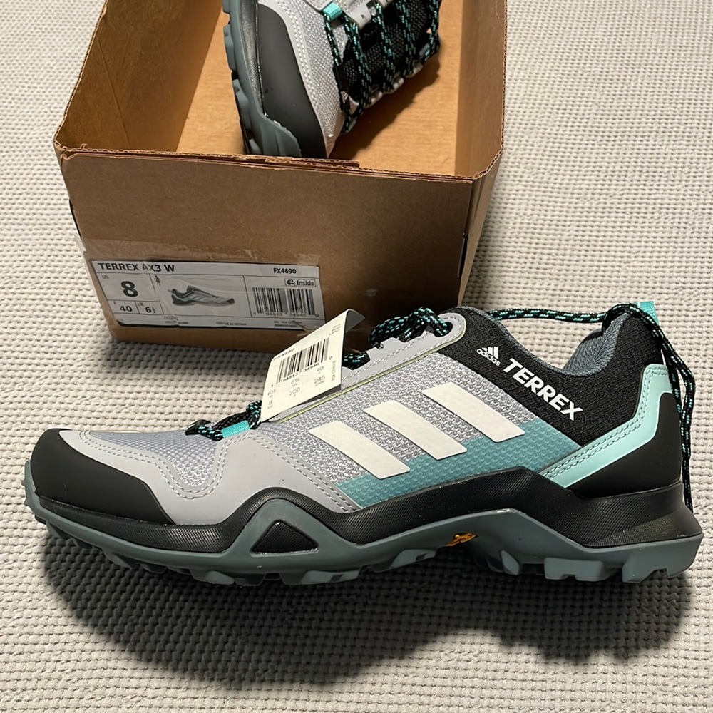 adidas Terrex Gray and Teal Trail Shoes